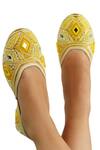 Vaidaan_Yellow Lemoncello Embellished Jutti _Online_at_Aza_Fashions