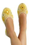 Shop_Vaidaan_Yellow Lemoncello Embellished Jutti _at_Aza_Fashions