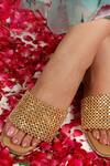 Buy_Vaidaan_Gold Pearl Embellished Flats _at_Aza_Fashions