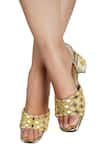 Buy_Vaidaan_Gold Pearls, Beads Embellished Heels _at_Aza_Fashions