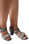Vaidaan_Multi Color Pearls, Beads Rainbow Bites Heels _at_Aza_Fashions