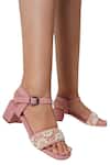 Buy_Vaidaan_Pink Pearls, Beads Coral Heels With Embellishments _at_Aza_Fashions