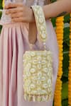 Buy_Vaidaan_White Pearls, Beads Designer Vijul Handbag _at_Aza_Fashions