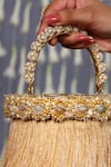 Shop_Vaidaan_White Pearls, Beads Designer Lola Bag With Embellishments _at_Aza_Fashions