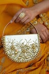 Buy_Vaidaan_Gold Pearls, Beads Designer Clutch Bag _at_Aza_Fashions