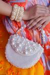 Shop_Vaidaan_White Beads Moksha Clutch _at_Aza_Fashions