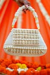 Buy_Vaidaan_Beige Beads Designer Mallika Clutch _at_Aza_Fashions