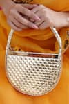 Vaidaan_Gold Faux Leather Clutch Bag _Online_at_Aza_Fashions