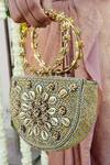Vaidaan_Gold Beads Antique Designer Clutch Bag _Online_at_Aza_Fashions
