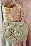 Shop_Vaidaan_Gold Beads Antique Designer Clutch Bag _at_Aza_Fashions