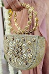 Shop_Vaidaan_Gold Beads Antique Designer Clutch Bag _Online_at_Aza_Fashions