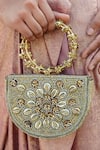 Buy_Vaidaan_Gold Beads Antique Designer Clutch Bag _at_Aza_Fashions