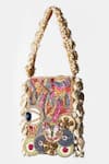 Vaidaan_Beige Pearls Manorma Designer Handbag _Online_at_Aza_Fashions