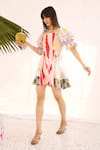 Buy_ZiP by Payal & Zinal_Multi Color Cotton, Linen Square Neck Dress _at_Aza_Fashions
