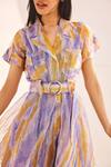 Shop_ZiP by Payal & Zinal_Multi Color Organza Collared Dress _Online_at_Aza_Fashions