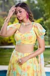 Shop_Aariyana Couture_Yellow Chiffon Tassels Sweetheart Neck Fusion Lehenga Set With Dupatta _Online_at_Aza_Fashions