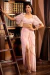 Buy_Aariyana Couture_Pink Viscose Embroidery Sweetheart Neck Water Layered Skirt Set _Online_at_Aza_Fashions
