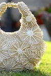 Shop_Clutch'D_Gold Beads Floral Ivory Handbag _Online_at_Aza_Fashions