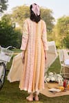 Shop_Saundh_Off White Cotton Satin Embroidery Round Floral Printed Anarkali Set With Dupatta _at_Aza_Fashions