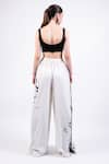 Shop_AK-OK_Black Silk Embroidery Round Neck Designer Top And Pant Set _at_Aza_Fashions