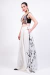 AK-OK_Black Silk Embroidery Round Neck Designer Top And Pant Set _Online_at_Aza_Fashions