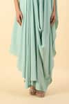 Buy_Aakaar_Blue Modal Beads Collared Draped Kurta Set _Online_at_Aza_Fashions