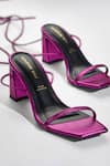 Buy_Signature Sole_Fuchsia Wrap Metallic Block Heel Sandals _at_Aza_Fashions