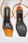 Shop_Signature Sole_Orange Molten Metallic Wrap Block Heels _at_Aza_Fashions