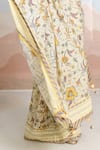 Shop_BAISE GABA_Beige V-neck Bloomline Designer Saree With Blouse _Online_at_Aza_Fashions