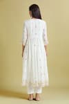 Shop_Samyukta Singhania_White Cotton Mirrors, Sequins V-neck Embroidered Anarkali Pant Set _at_Aza_Fashions