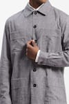Shop_ABRAHAM AND THAKORE_Multi Color Cotton Diagonal Print Jacket _Online_at_Aza_Fashions