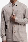 Shop_ABRAHAM AND THAKORE_Multi Color Cotton Diagonal Print Jacket _Online_at_Aza_Fashions
