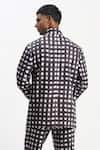 Shop_ABRAHAM AND THAKORE_Black Cotton Watercolour Checks Jacket _at_Aza_Fashions