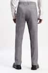 Shop_ABRAHAM AND THAKORE_Gray Cotton Diagonal Print Casual Trouser _Online_at_Aza_Fashions