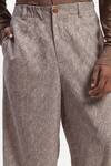 ABRAHAM AND THAKORE_Multi Color Cotton Diagonal Print Casual Trouser _at_Aza_Fashions