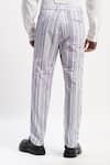 Buy_ABRAHAM AND THAKORE_Gray Cotton Watercolour Stripes Trouser _Online_at_Aza_Fashions