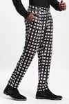 Shop_ABRAHAM AND THAKORE_Black Cotton Watercolour Checks Trouser _Online_at_Aza_Fashions