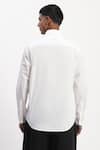 Shop_Abraham And Thakore_White Cotton Embroidery Engineered Trapunto Shirt _at_Aza_Fashions