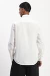 Shop_ABRAHAM AND THAKORE_White Cotton Embroidery Engineered Kantha Shirt _at_Aza_Fashions