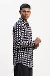 Buy_Abraham And Thakore_Black Lycra Watercolour Checks Casual Shirt _Online_at_Aza_Fashions
