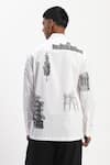 Shop_Abraham And Thakore_White Cotton Architecture Print Shirt_at_Aza_Fashions