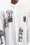 Shop_Abraham And Thakore_White Cotton Architecture Print Shirt_Online_at_Aza_Fashions