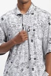 Shop_Abraham And Thakore_White Cotton Whimsical Print Designer T-shirt _Online_at_Aza_Fashions