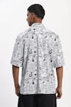Shop_Abraham And Thakore_White Cotton Whimsical Print Designer T-shirt _at_Aza_Fashions