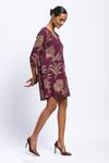 Buy Abraham And Thakore Purple Georgette Embroidery V-neck Aari Florals Dress Online at Aza Fashions Buy_Abraham And Thakore_Purple Georgette Embroidery V-neck Aari Florals Dress _Online_at_Aza_Fashions