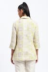 Shop_ABRAHAM AND THAKORE_Multi Color Linen Collared Handpainted Checks Blend Shirt _at_Aza_Fashions