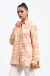 Buy_ABRAHAM AND THAKORE_Multi Color Linen Collared Handpainted Checks Blend Shirt _Online_at_Aza_Fashions