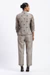 Shop_ABRAHAM AND THAKORE_Multi Color Chanderi Applique Collared Neutral Maheshwar Shirt _at_Aza_Fashions