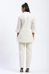 Shop_ABRAHAM AND THAKORE_White Chanderi Cut Work Collared Bird Shirt _at_Aza_Fashions