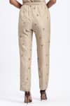 ABRAHAM AND THAKORE_Gold Chanderi Embroidery Maheshwar Trouser _Online_at_Aza_Fashions